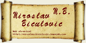 Miroslav Biculović vizit kartica